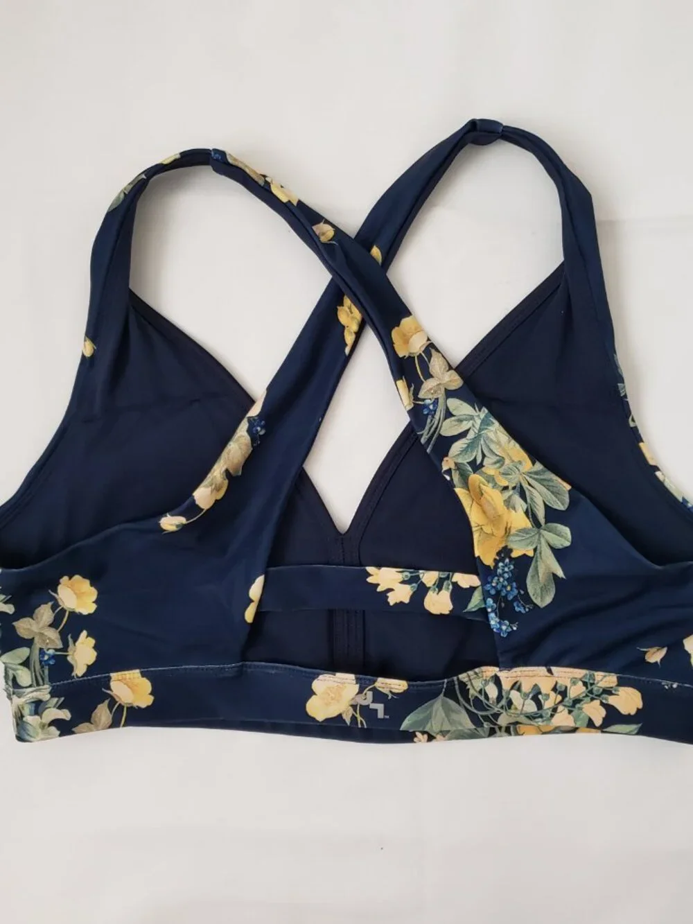 Joy Lab size XL navy floral sports bra cross back